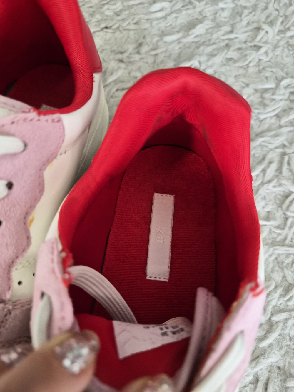 H&M Pink and White Colorblock Sneakers Size 5.5 - Picture 9 of 16
